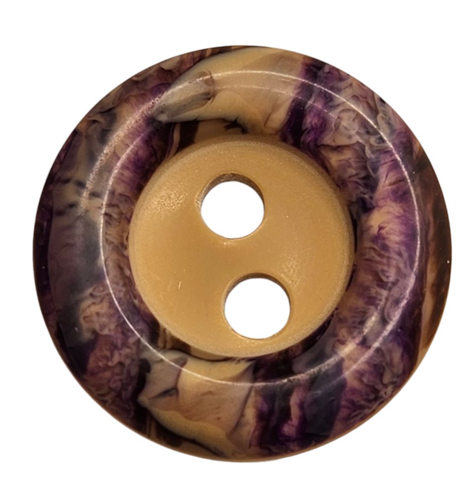 Knapp, 2 hull, 20mm, Lilla - Bilde 1