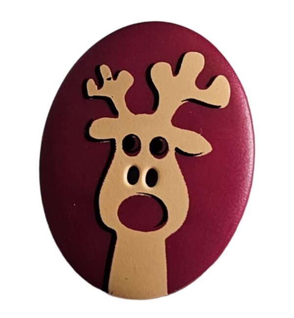 Knapp, 2 hulls, 23mm Elg vinrød