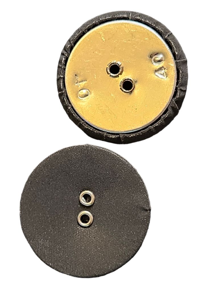 Knapp, 2 hulls, 25mm Sort - Bilde 1