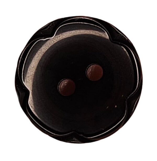 Knapp, 2 hulls,18mm Blomst Sort