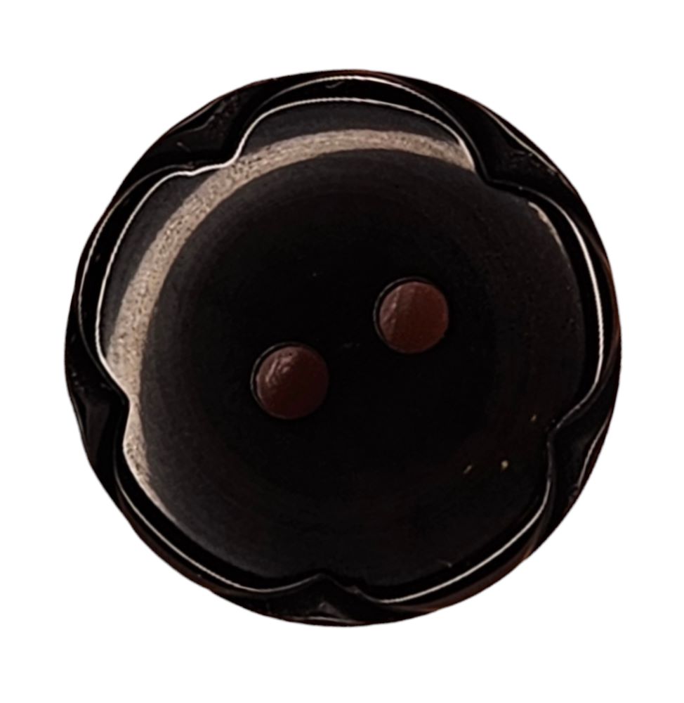 Knapp, 2 hulls,18mm Blomst Sort - Bilde 1