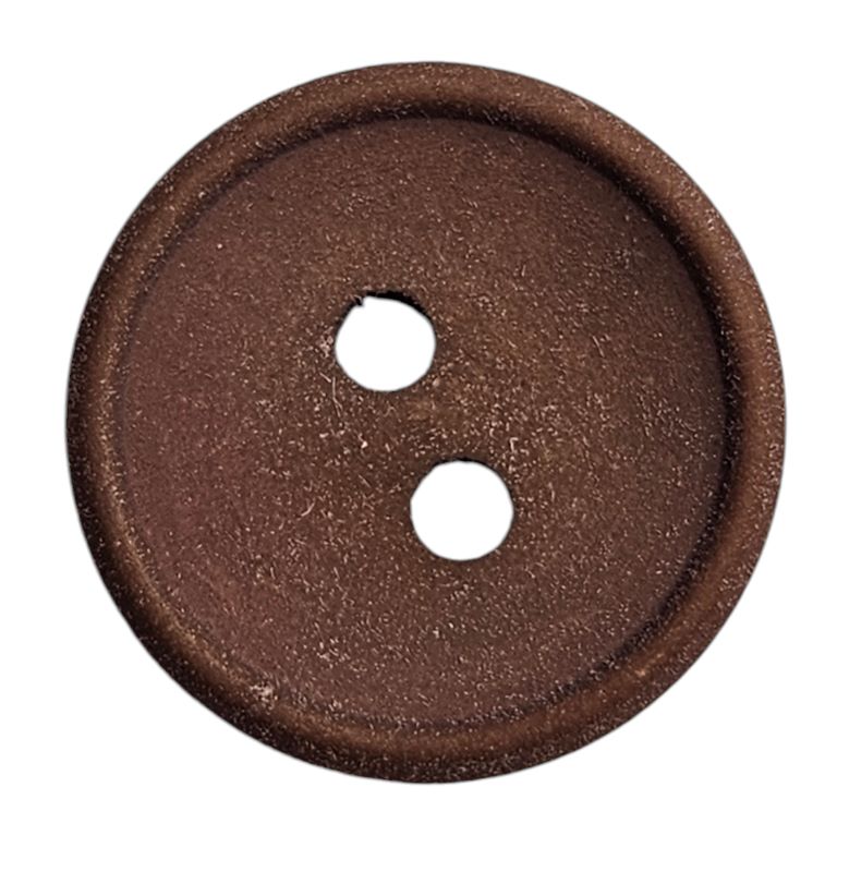 Knapp bomull, 2 hulls 15mm Brun - Bilde 1