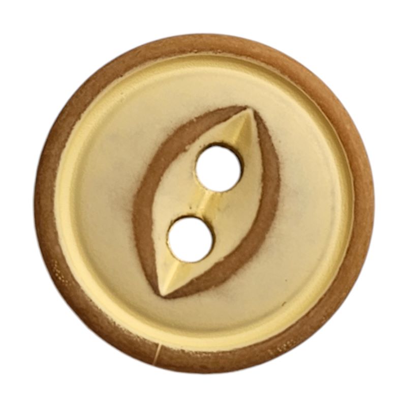 Knapp  2 hulls, 15mm Gul - Bilde 1