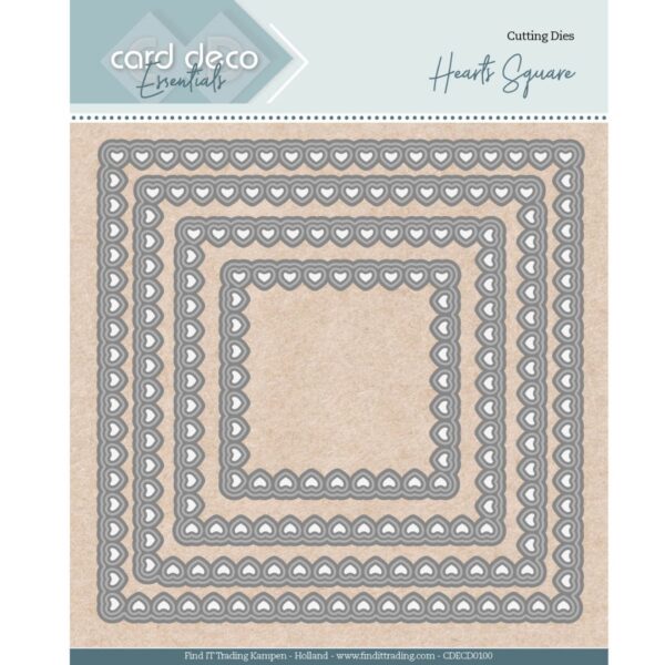Card Deco Essentials Dies - Nesting Bullet Hearts Square
