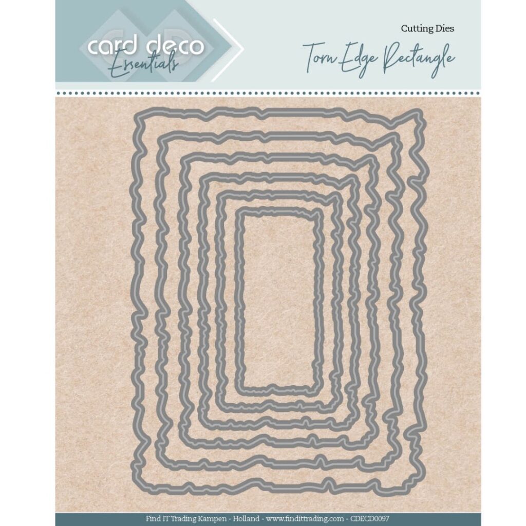 Card Deco Essentials Dies - Nesting Torn Edge Rectangle