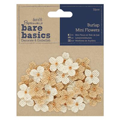 13476.jpg Burlap Mini Flowers (32pcs) Papermania
