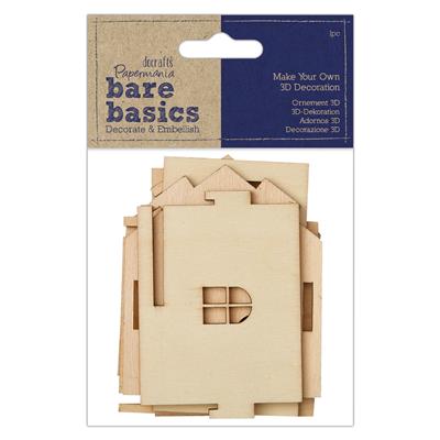 13479.jpg Make Your Own 3D Decoration - Bare Basics - Wooden House