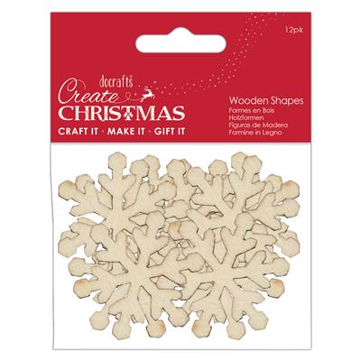 13484.jpg Create Christmas Wooden Shapes (12stk) - Snowflakes Natural