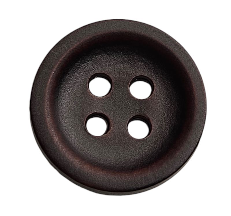 Knapp 4 hulls 18mm Mørk brun - Bilde 1