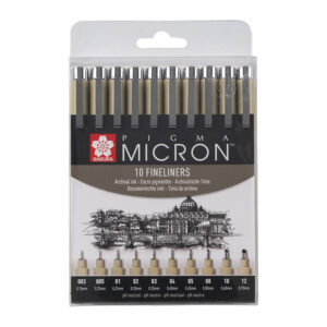 Sakura Pigma Micron Sett 10stk Sort - Bilde 1