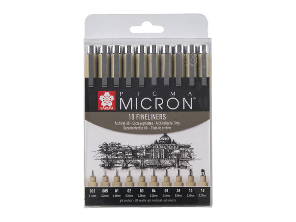 Sakura Pigma Micron Sett 10stk Sort