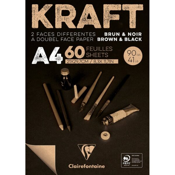 13531.jpg Kraft Blokk brun/svart – 90g 60ark – A4