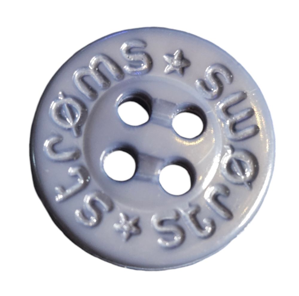 Knapp 4 hulls 15mm Gråblå - Bilde 1