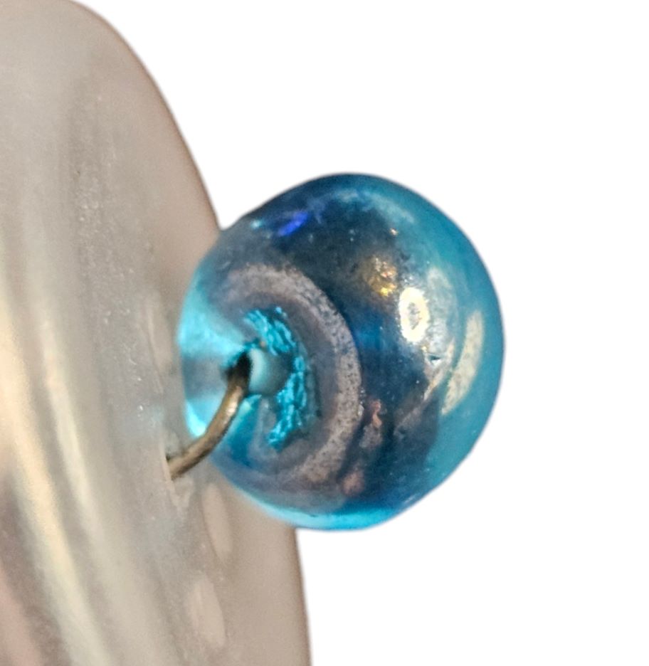 Knapp 1 hulls Glassperle ca9mm Blå - Bilde 1