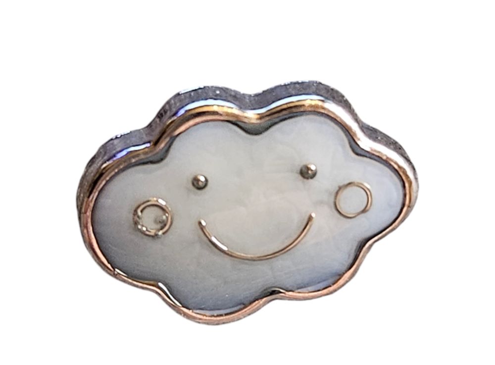 Knapp m/øye 12mm Sky sølv/blå - Bilde 1