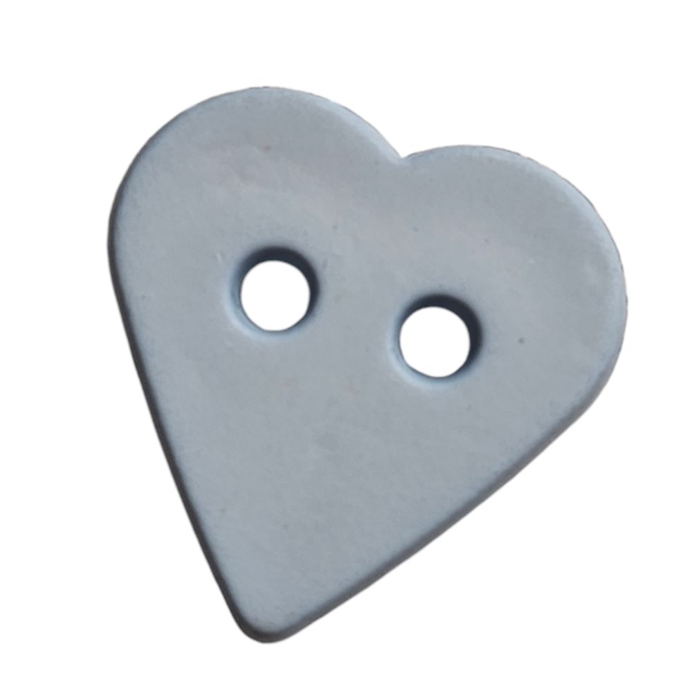 Knapp 2 hulls 15mm Hjerte Lys blå - Bilde 1