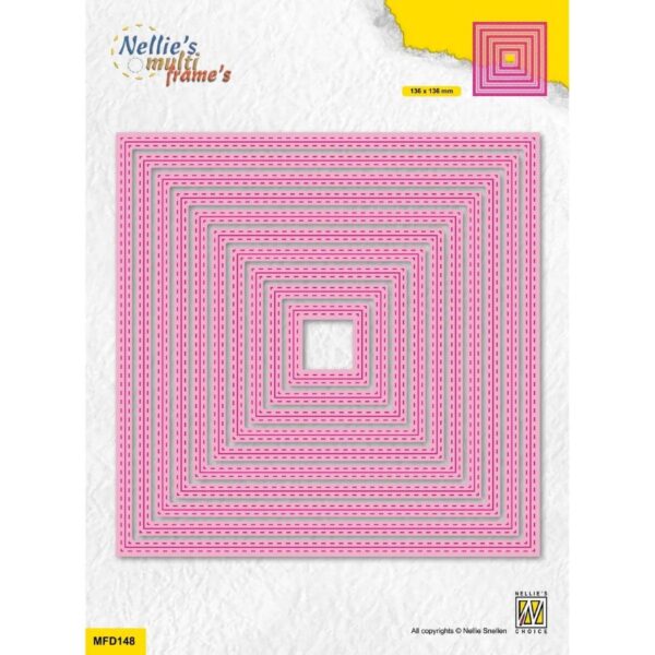 Nellie's Choice • Multi Frame Dies Continue Double Stitchlines Square