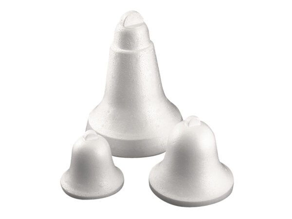 Isoporklokke – hel – 90mm m/topp