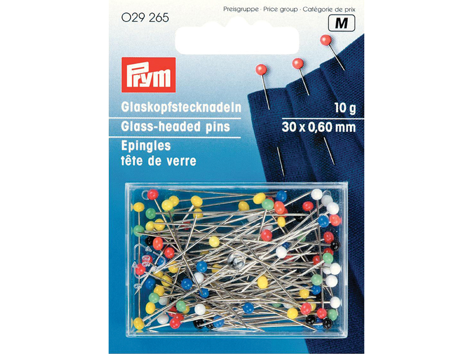 Prym Knappenåler Glasshode No.9 30mm 10g – Ass. farger - Bilde 1