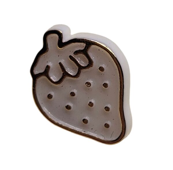 13892.jpg Knapp, m/øye 15mm Jordbær, Hvit