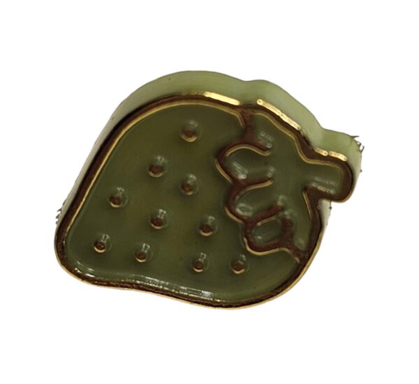 13893.jpg Knapp, m/øye 15mm Jordbær, Lys grønn