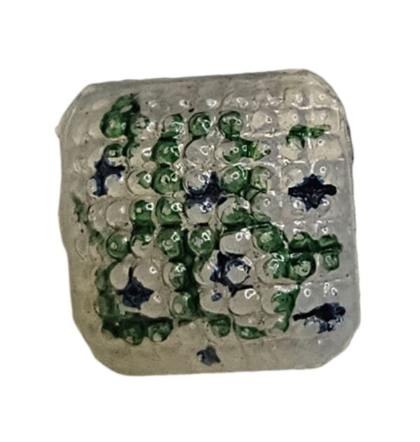 13894.jpg Knapp, m/øye 10mm Hvit/grønn