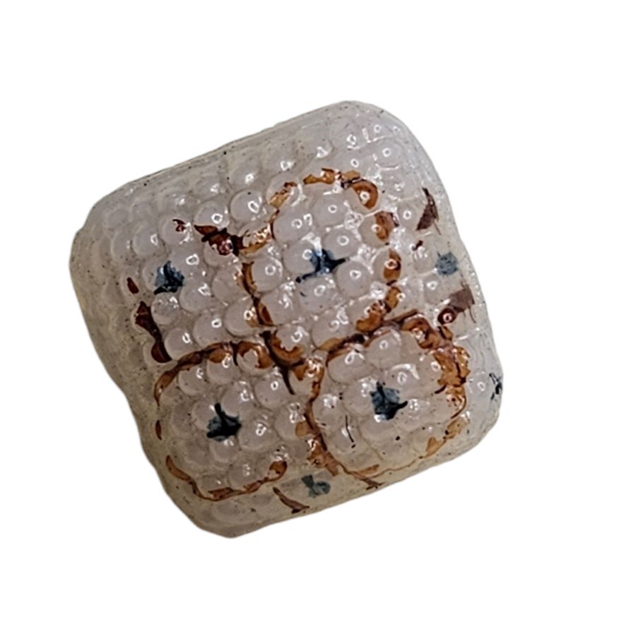 Knapp, m/øye 10mm Hvit/grønn/brun - Bilde 1