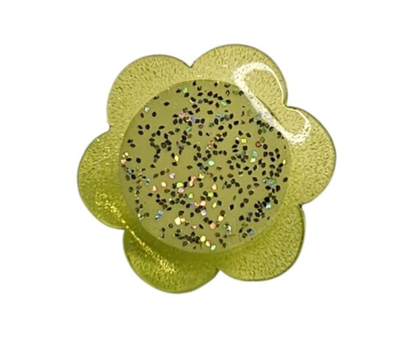 13903.jpg Knapp m/øye 13mm Blomst Sølv/lys grønn