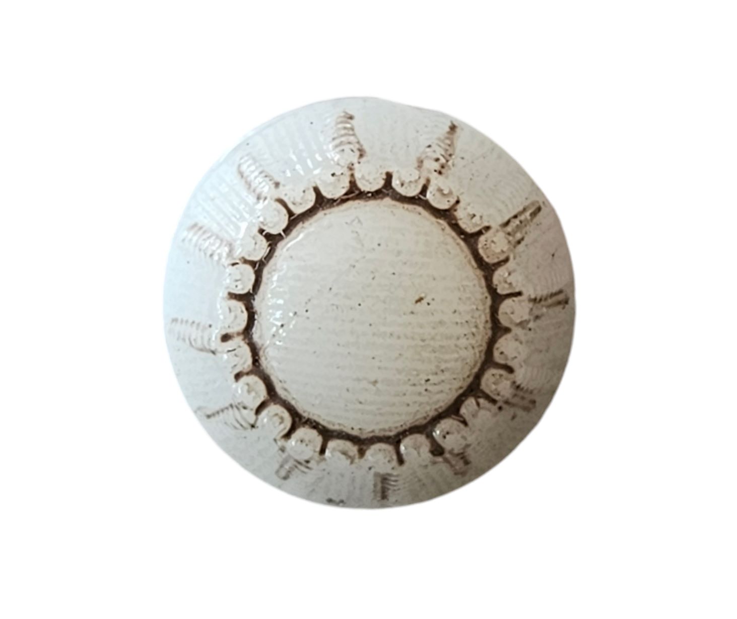 Knapp m/øye 10mm Hvit/gull - Bilde 1