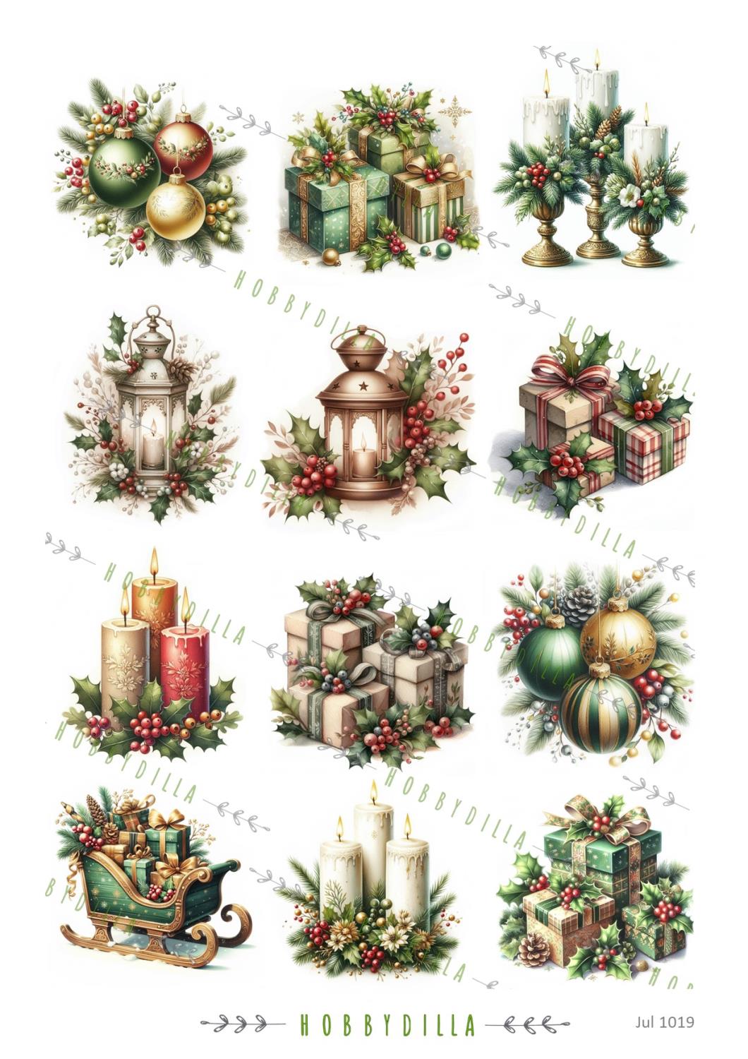 Motivark Jul 1019 Små motiv Grønne - Bilde 1