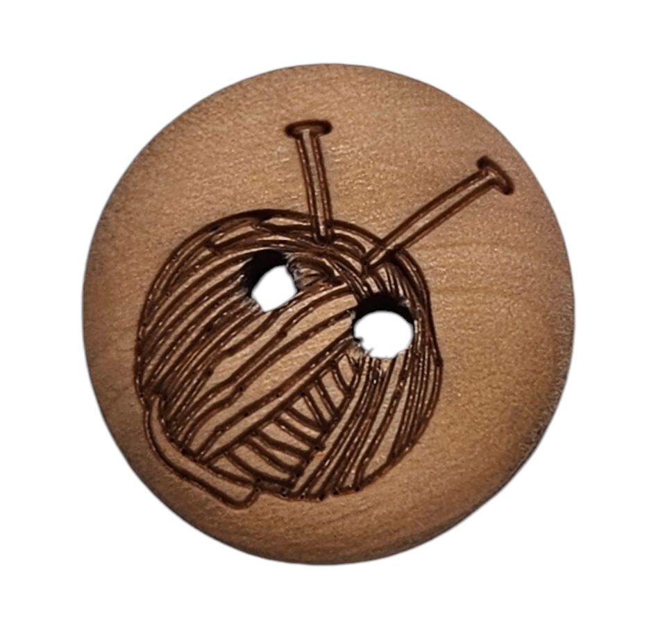 Knapp, 2 hulls, 15mm , Tre - Bilde 1