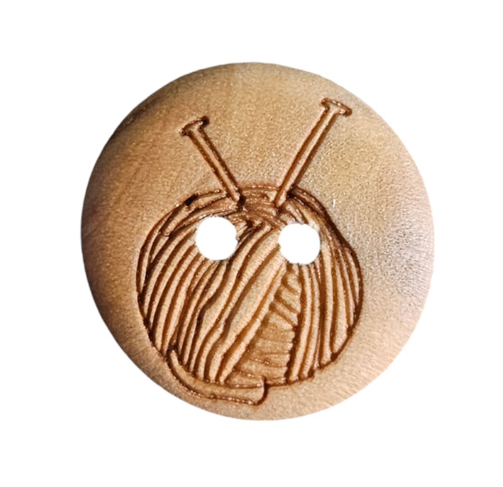 Knapp, 2 hulls, 17mm , Tre - Bilde 1
