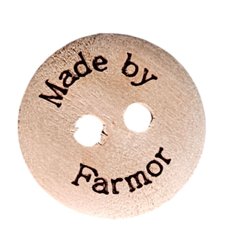 Knapp, 2 hulls, 15mm Made By Farmor, Tre - Bilde 1