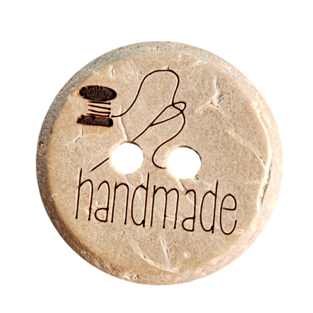Knapp, 2 hulls, 28mm Handmade, Tre - Bilde 1