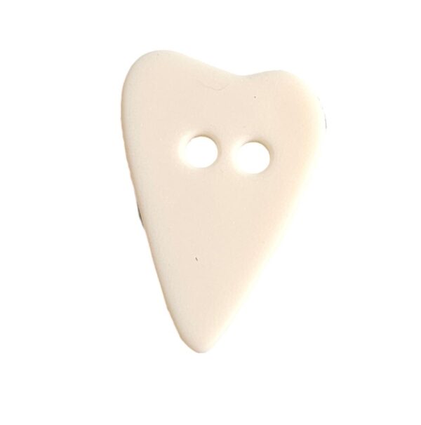 13965.jpg Knapp, 2 hulls, 15mm Hjerte, Hvit