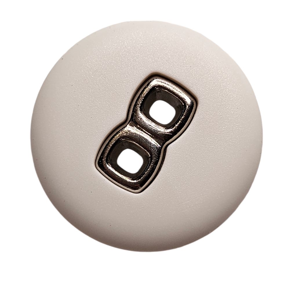 Knapp,2 hulls 32mm Hvit - Bilde 1