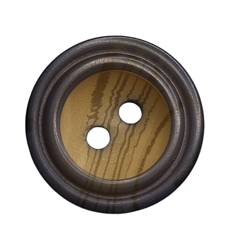 Knapp, 2 hulls 15mm Grå - Bilde 1