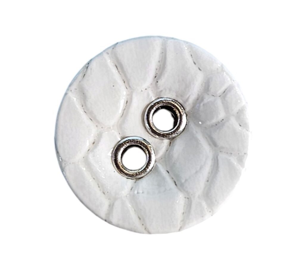 Knapp 2 hulls eyelet 15mm, Hvit