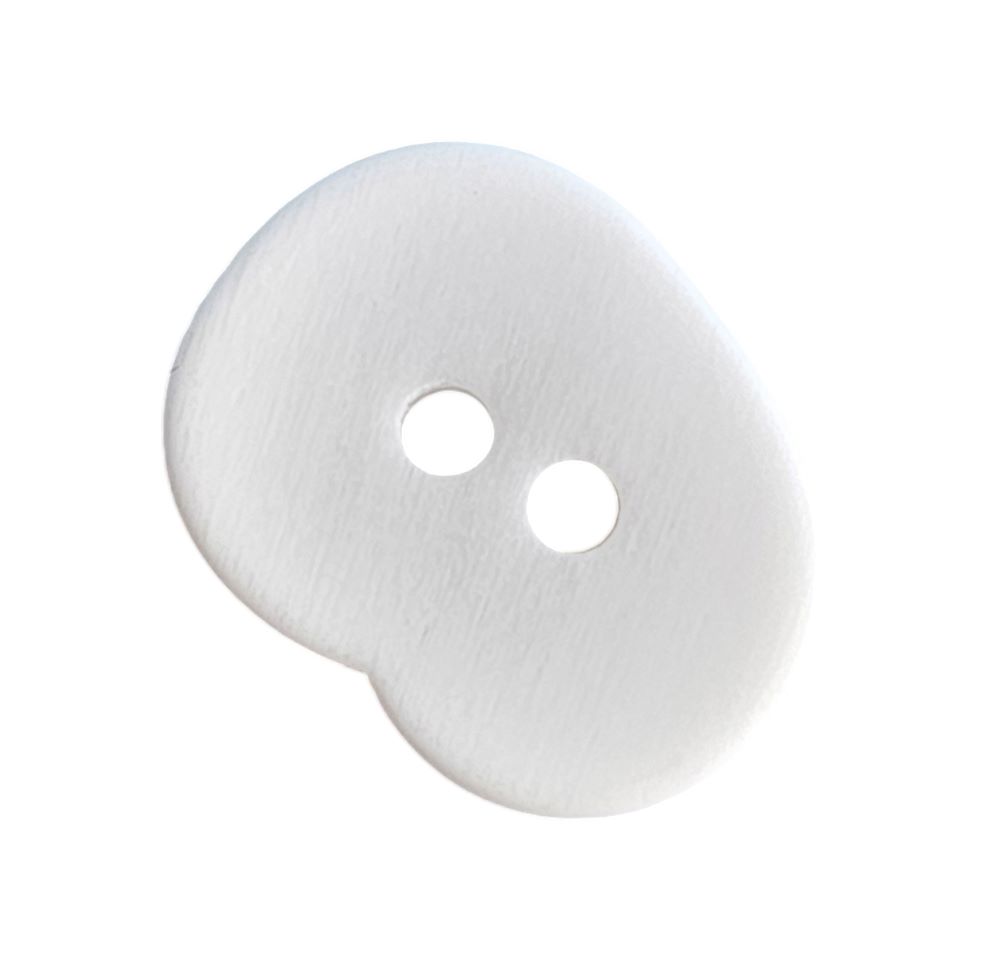 Knapp 2 hulls 18mm hvit - Bilde 1