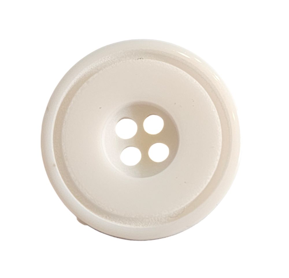 Knapp, 4 hulls 21mm, Hvit - Bilde 1