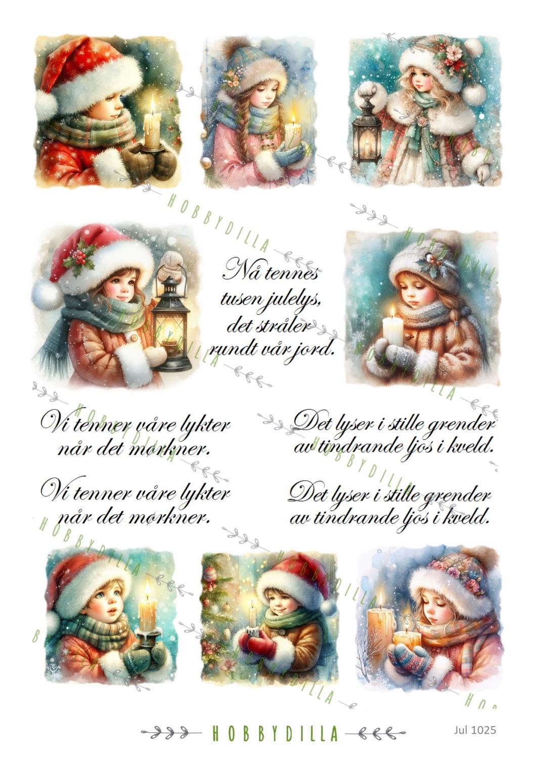 Motivark Jul 1025 Barn med lys og lykter - Bilde 1