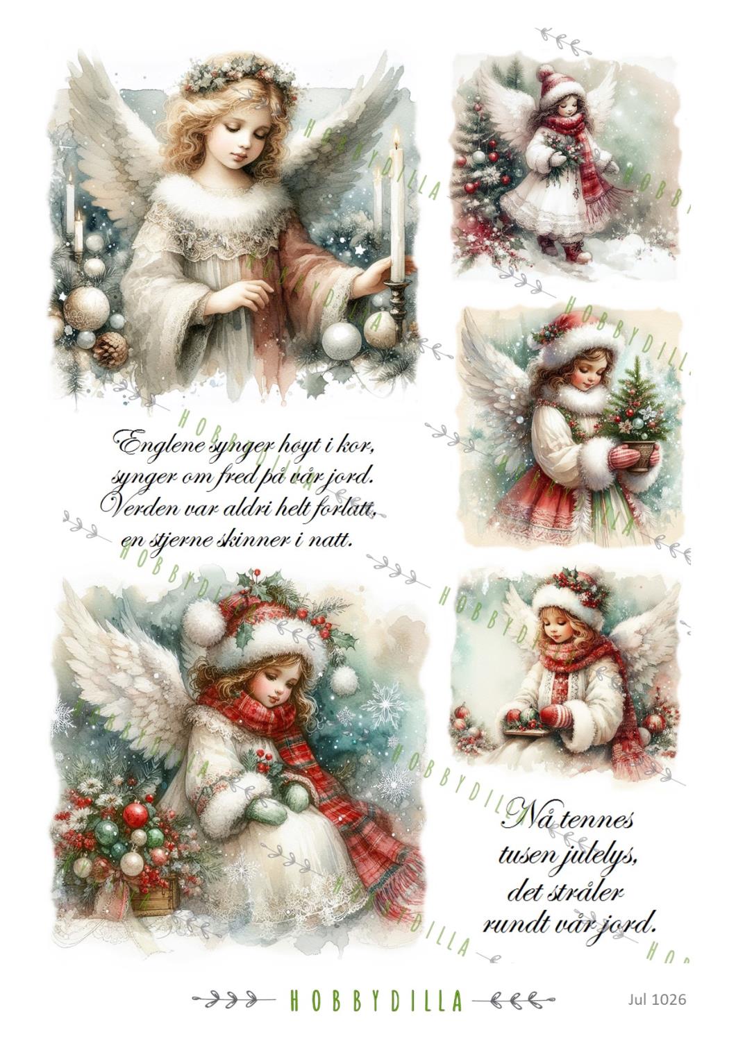 Motivark Jul 1026 Røde engler - Bilde 1