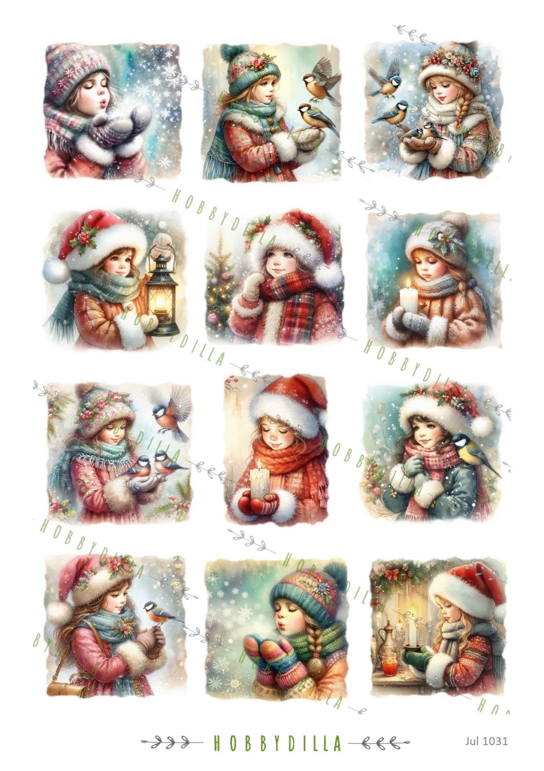 Motivark Jul 1031 Vinterjenter, små bilder - Bilde 1