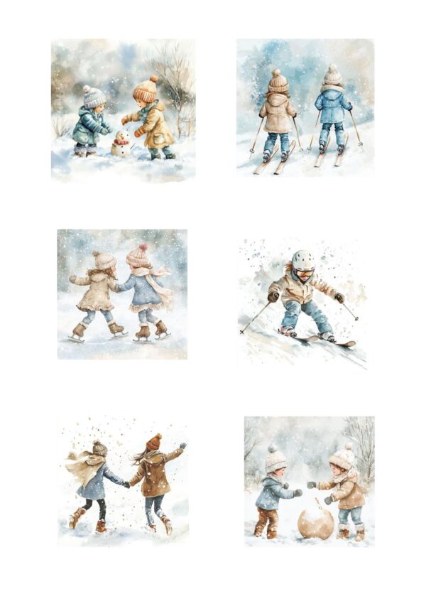 Reprint - Children Playing A4 klippeark