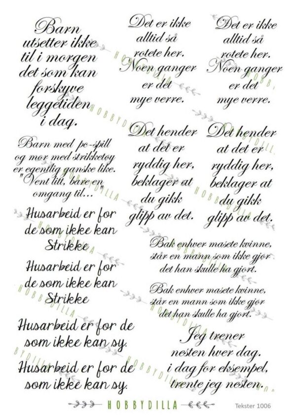 Rispapir A4 Tekster 1006 Humor - Mørk Brun