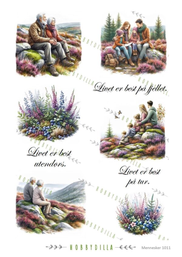 Motivark Mennesker 1011 M Familie i lyngen