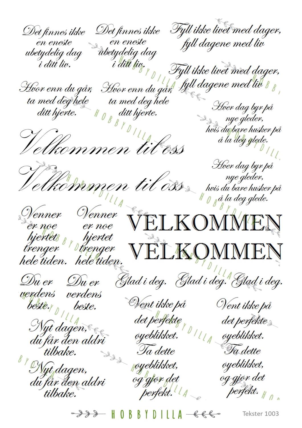 Rispapir A4 Tekster 1003 Fine ord - Mørk Brun - Bilde 1