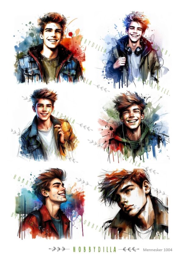 Rispapir A4 Mennesker 1004 Tøffe gutter