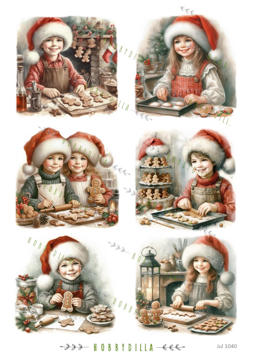 Motivark A4 Jul 1040 Barn baker pepperkaker M - Bilde 1