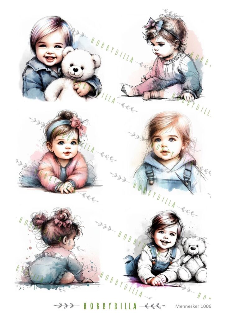 Rispapir A4 Barn 1006 Baby jenter